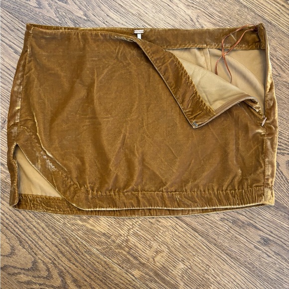 Free People copper velvet mini skirt - Picture 4 of 7